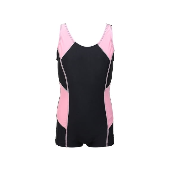 Odeerbi Teen Girls Sleeveless Rash Guard UV Protection One Piece Swimsuits Quick Dry Surfing Bathing Suit Summer Fashion Color Block Cute Bikini Set Black