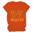 thumbnail image 1 of Odeerbi Thanksgiving Shirts For Women 2025 Casual Round Neck Short-sleeved Printed T-shirt Top Orange, 1 of 5