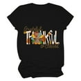 thumbnail image 1 of Odeerbi Thanksgiving Shirts for Women Casual Round Neck Short-sleeved Printed T-shirt Top Orange, 1 of 5