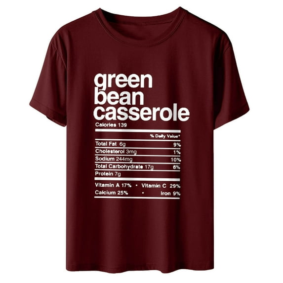 Odeerbi Thanksgiving Shirts for Women 2025 Fall T-shirt Gift Tops Nutrition Matching Blouse Tees Funny Cute Short Sleeve Wine