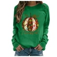 thumbnail image 1 of Odeerbi Thanksgiving Shirts for Women Print Long-sleeved Sweatshirt Casual Blouse Pullover Brown, 1 of 4