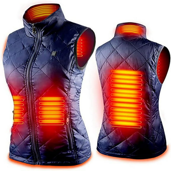 Odeerbi Thermal Heated Vest with 5 Heating Zones for Women 2025 Lightweight USB Rechargeable Heated Jacket Winter Warm Intelligent USB Charging Heating Vest Black without Power Bank