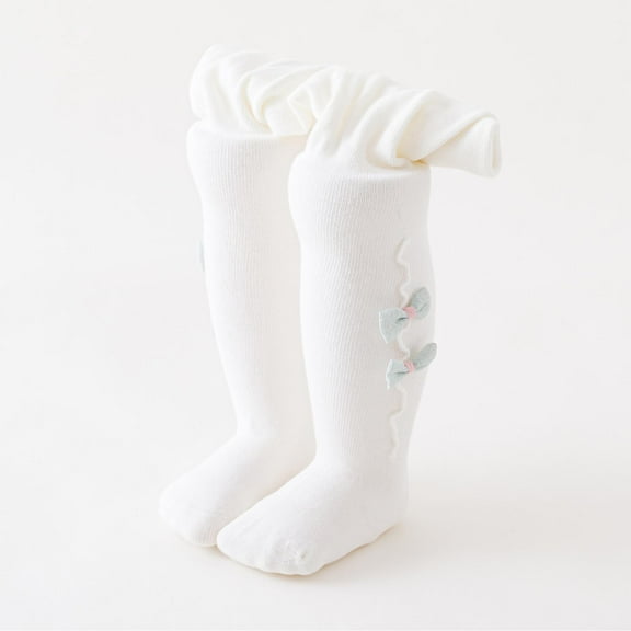 Odeerbi Thermal Leggings for Toddler Girls Cotton Pantyhose Tights Socks Baby Children's New Combed Bow Bottom Pants