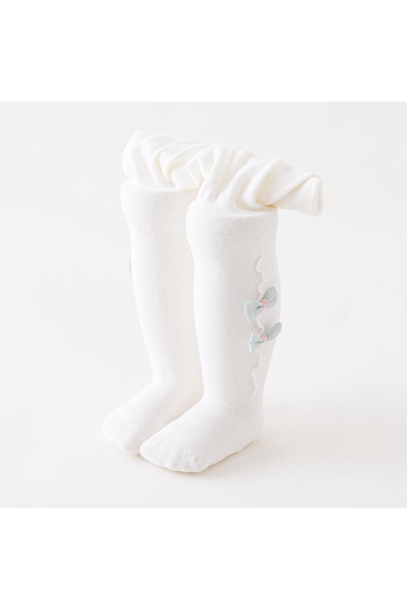 Thermal Leggings for Toddler Girls Cotton Pantyhose Tights Socks Baby Children's New Combed Bow Bottom Pants