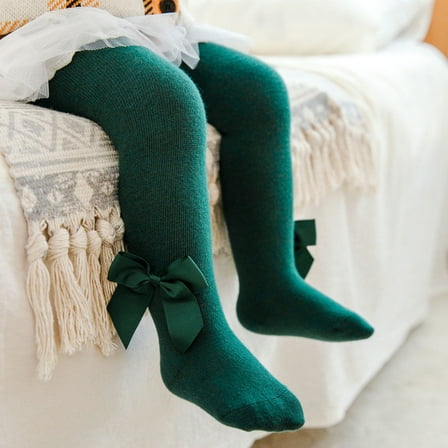 Odeerbi Thermal Leggings for Toddler Girls Cotton Pantyhose Tights Socks Baby Children's New Combed Bow Bottom Pants