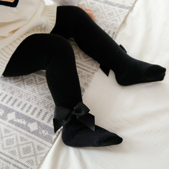 Odeerbi Thermal Leggings for Toddler Girls Cotton Pantyhose Tights Socks Baby Children's New Combed Bow Bottom Pants