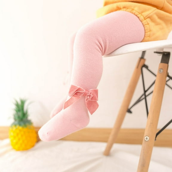 Odeerbi Thermal Leggings for Toddler Girls Cotton Pantyhose Tights Socks Baby Children's New Combed Bow Bottom Pants