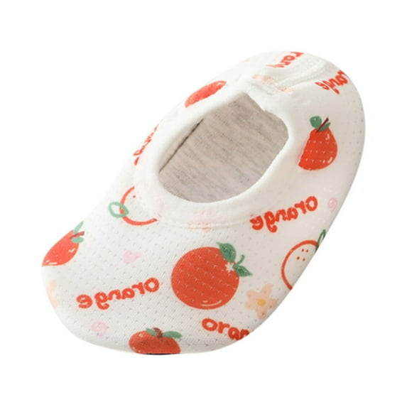Odeerbi Toddler Baby Girls Boys Shoes Floor Socks Thin Cotton Mesh Soft Bottom Non-Slip Baby Toddler Socks Orange