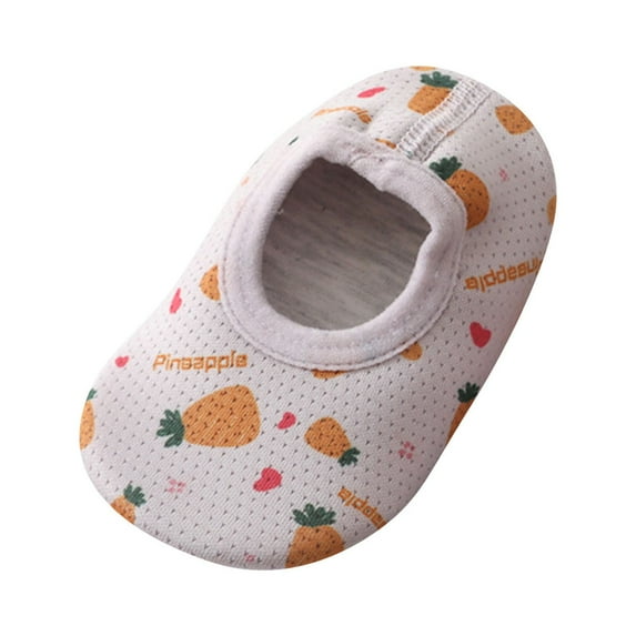 Odeerbi Toddler Baby Girls Boys Shoes Floor Socks Thin Cotton Mesh Soft Bottom Non-Slip Baby Toddler Socks Orange