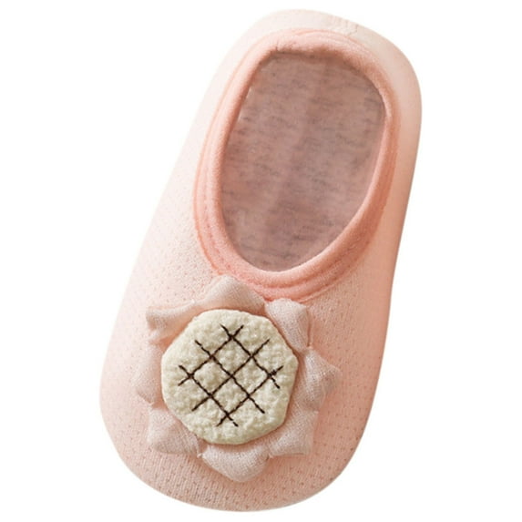 Odeerbi Toddler Baby Girls Boys Shoes Floor Socks Thin Cotton Mesh Soft Bottom Non-Slip Baby Toddler Socks Pink