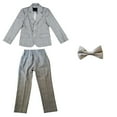 thumbnail image 1 of Odeerbi Toddler Boys Clothes Gentleman Formal Dress Suit Fall Winter Outfits Set Long Sleeve Blazer Jacket + Suit Pants + Tie 3-piece Set Gray, 1 of 3