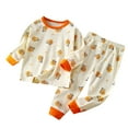 thumbnail image 1 of Odeerbi Toddler Boys Cotton Clothes Spring Fall Outfits Set Summer Pajamas Set Cartoon Printed Sleepwear Two Piece Set Newborn Underwear Set Khaki, 1 of 3
