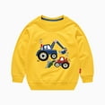 thumbnail image 1 of Odeerbi Toddler Boys Crewneck Sweatshirts Cartoon Printed Pullover Sweatshirts Childrens Fashion New Style Spring Clothing Top Yellow, 1 of 4