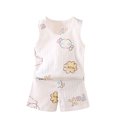 thumbnail image 1 of Odeerbi Toddler Boys Girls 2 Piece Outfits Cartoon Cotton Tank Tops Shorts Set Summer Clothes Baby Children's Spring Thin Sleeveless Top Shorts Set White, 1 of 3
