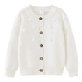 thumbnail image 1 of Odeerbi Toddler Boys Girls Cardigan Sweater Cotton Knit Sweater Cardigan Long Sleeve Fall Winter Thermal Knitted Cardigan White, 1 of 4