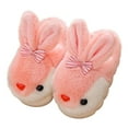 thumbnail image 1 of Odeerbi Toddler Boys Girls Cartoon Fuzzy Slippers Children's Winter Warm Rabbit Slippers Non Slip Home Cotton Plush Slippers Pink 3 Years, 1 of 9