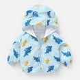 thumbnail image 1 of Odeerbi Toddler Boys Girls Cartoon Print Hooded Jacket Lightweight Windbreaker Baby Children Windproof Zipper Outerwear Long Sleeve Coat Toddler Clothes Blue, 1 of 7