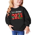 thumbnail image 1 of Odeerbi Toddler Boys Girls Christmas Crewneck Sweatshirts Fall Winter Cotton Pullover Sweatshirt Winter Christmas Letter Print Long Sleeve Sweatshirt Toddler Clothes Black, 1 of 5