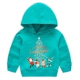 thumbnail image 1 of Odeerbi Toddler Boys Girls Christmas Outfit Long Sleeve Sweatshirt Children Santa Claus Print Hooded Pullover Jacket Green, 1 of 8