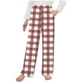 thumbnail image 1 of Odeerbi Toddler Boys Girls Christmas Plaid Pajama Pants Elastic Waist Sleepwear Bottoms Children Quick Drying Sports Pants Outside Lantern Pants Toddler Clothes Brown, 1 of 4