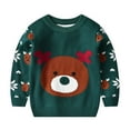thumbnail image 1 of Odeerbi Toddler Boys Girls Christmas Sweater Children's Knit Sweater Jumper Winter Warm 2025 Long Sleeve Christmas Coat Green 12-18 Months, 1 of 5