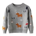 thumbnail image 1 of Odeerbi Toddler Boys Girls Christmas Sweater Cute Winter Thermal Knit Crewneck Sweater Kids Baby Fall Christmas Pullover Sweater Knitted Bottoming Shirt Toddler Clothes Gray, 1 of 4