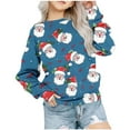 thumbnail image 1 of Odeerbi Toddler Boys Girls Christmas Sweatshirt Cartoon Print Crewneck Sweatshirts 1-12 Years Children's Long Sleeve Round Neck Christmas Pattern Printed T-shirt Top, 1 of 4