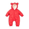 thumbnail image 1 of Odeerbi Toddler Boys Girls Clothes Animal Jumpsuit Winter Baby Romper Soft Winter Warm Cotton Pajamas Unisex Solid Warm Thick 2024 Long Sleeve Hooded Romper Role Play Gift Red 12-24 Months, 1 of 6