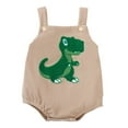 thumbnail image 1 of Odeerbi Baby Boys Girls Clothes Dinosaur Corduroy Embroidered Rompers Summer Jumpsuits Baby Cute Suspender Bodysuit Sleeveless Short Crawling Onesie Khaki, 1 of 9