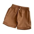 thumbnail image 1 of Odeerbi Toddler Boys Girls Cotton Bermuda Shorts 6 Months-5 Years Child Spring Summer Shorts Infants Five Minutes Pants Comfortable Loose Cotton Shorts Brown, 1 of 4