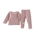 thumbnail image 1 of Odeerbi Toddler Boys Girls Cotton Clothes Fall Winter Outfits Set Child Spring Color Block Round Neck Long Sleeve Tops Pants Sets Pink, 1 of 5