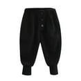 thumbnail image 1 of Odeerbi Toddler Boys Girls Cotton Jogger Pants 1-6 Years Children's Casual Solid Color Athletic Pants Mid Waist Button Up Ankle Pants Long Sweatpants Toddler Clothes Black, 1 of 9