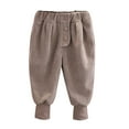 thumbnail image 1 of Odeerbi Toddler Boys Girls Cotton Jogger Pants 1-6 Years Children's Casual Solid Color Athletic Pants Mid Waist Button Up Ankle Pants Long Sweatpants Toddler Clothes Khaki, 1 of 4