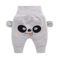 thumbnail image 1 of Odeerbi Toddler Boys Girls Cute Drop Crotch Pants High Waisted Cartoon Print Long Pants Baby Toddler Bloomers Diaper Cover Pants Trousers Toddler Clothes Gray, 1 of 3