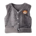 thumbnail image 1 of Odeerbi Toddler Boys Girls Flannel Fleece Vest Fashion Casual Long Sleeve Winter Warm Fleece Sleeveless Coat Gray, 1 of 6