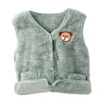 thumbnail image 1 of Odeerbi Toddler Boys Girls Flannel Fleece Vest Fashion Casual Long Sleeve Winter Warm Fleece Sleeveless Coat Green, 1 of 6