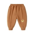 thumbnail image 1 of Odeerbi Toddler Boys Girls Fleece Bloomers Pants Cotton Bloomers Diaper Cover Children's Winter Thermal Plush Jogger Pants Solid Color Print Warm Buttocks Pants Full Length Pants Coffee, 1 of 3