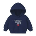 thumbnail image 1 of Odeerbi Toddler Boys Girls Fleece Hoodies Printed Pullover Hooded Sweatshirts Fashion Casual Long Sleeve Printing Hooded Sweatshirt Tops Navy, 1 of 3