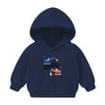 thumbnail image 1 of Odeerbi Toddler Boys Girls Fleece Hoodies Printed Pullover Hooded Sweatshirts Fashion Casual Long Sleeve Printing Hooded Sweatshirt Tops Navy, 1 of 3