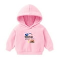 thumbnail image 1 of Odeerbi Toddler Boys Girls Fleece Hoodies Printed Pullover Hooded Sweatshirts Fashion Casual Long Sleeve Printing Hooded Sweatshirt Tops Pink, 1 of 3