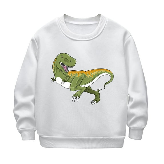 Odeerbi Toddler Boys Girls Fleece Lined Crewneck Sweatshirts Glow in The Dark Winter Thermal Sweatshirt Children Luminous Print Sweatshirt Long Sleeve Tops Toddler Clothes White