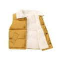 thumbnail image 1 of Odeerbi Kids Boys Girls Fleece Lined Puffer Vest Winter Thermal Lightweight Down Gilet Vest Children Lambskin Thickened Down Cotton Jacket Yellow, 1 of 3