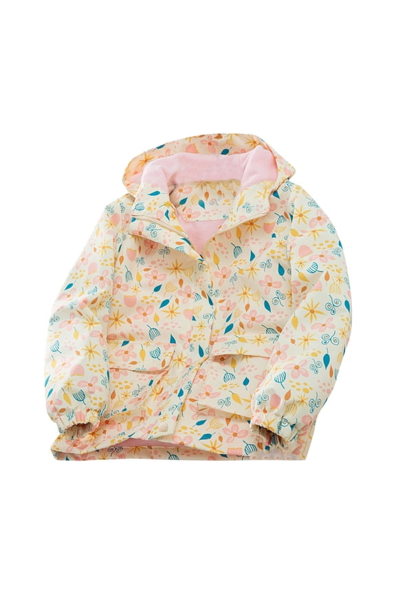 Toddler Boys Girls Fleece Lined Softshell Jacket Winter Thermal Windproof Waterproof Windbreaker Kids Coat Printing Hooded Technical Jacket Toddler Clothes Beige