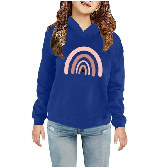 Odeerbi Toddler Boys Girls Fleece Lined Sweatshirt Cute Print Hoodie Toddler Baby Children's 2025 Casual Christmas Print Sweatshirt For The Baby Gift Blue 3-4 Years