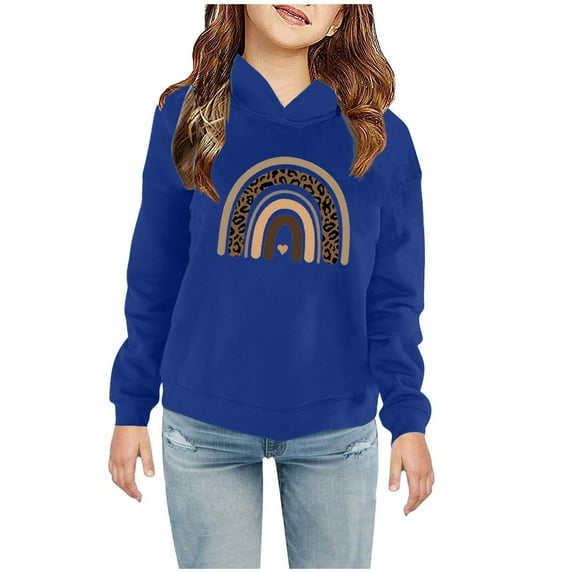 Odeerbi Toddler Boys Girls Fleece Lined Sweatshirt Cute Print Hoodie Toddler Baby Children's 2025 Casual Christmas Print Sweatshirt For The Baby Gift Blue 4-5 Years