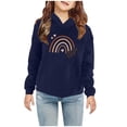 thumbnail image 1 of Odeerbi Toddler Boys Girls Fleece Lined Sweatshirt Cute Print Hoodie Toddler Baby Children's Casual Christmas Print Sweatshirt For The Baby Gift Navy 3-4 Years, 1 of 5