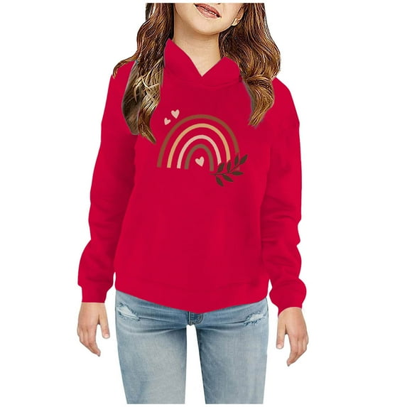 Odeerbi Toddler Boys Girls Fleece Lined Sweatshirt Cute Print Hoodie Toddler Baby Children's 2025 Casual Christmas Print Sweatshirt For The Baby Gift Red 2-3 Years