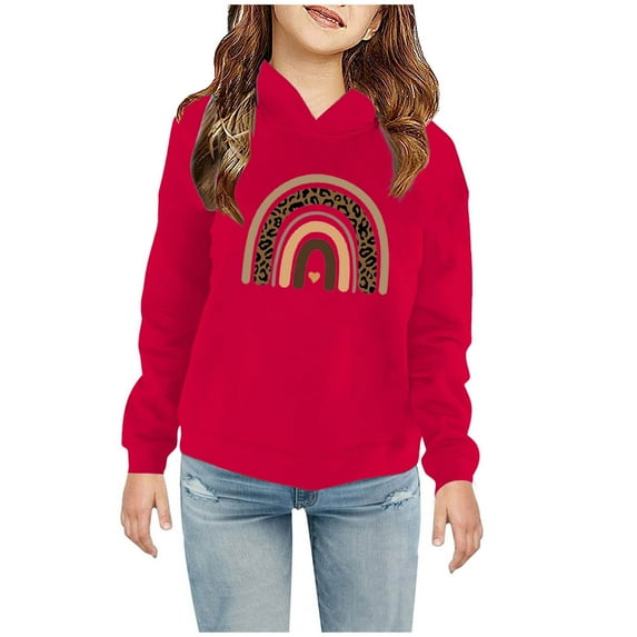 Odeerbi Toddler Boys Girls Fleece Lined Sweatshirt Cute Print Hoodie Toddler Baby Children's 2025 Casual Christmas Print Sweatshirt For The Baby Gift Red 3-4 Years