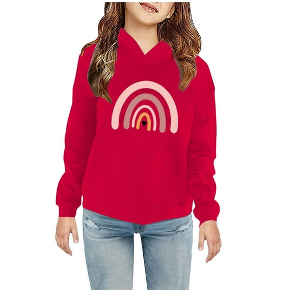 Odeerbi Toddler Boys Girls Fleece Lined Sweatshirt Cute Print Hoodie Toddler Baby Children's 2025 Casual Christmas Print Sweatshirt For The Baby Gift Red 5-6 Years