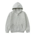 thumbnail image 1 of Odeerbi Toddler Boys Girls Fleece Lined Zip Up Hooded Sweatshirt Winter Thermal Jacket Children's Long Sleeve Shirt Round Neck Cool Hooded Cardigan Sweatshirt Dark Gray, 1 of 1